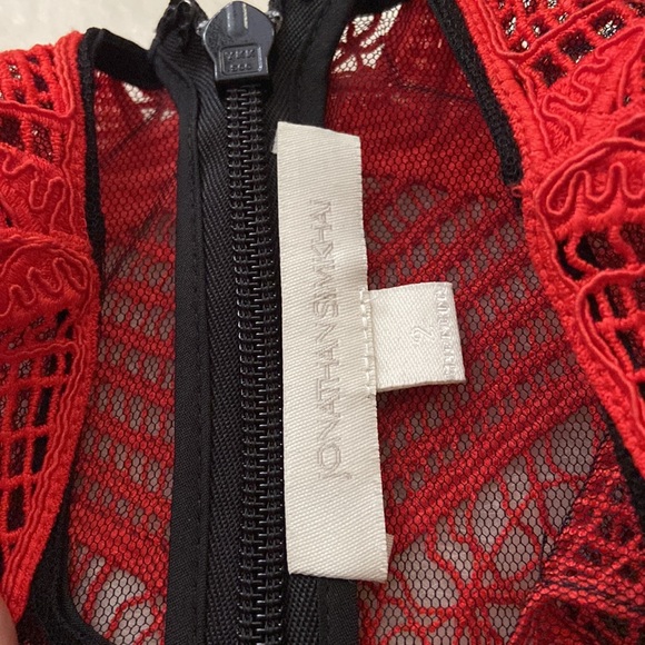 Jonathan Simkhai Tuelle and Lace Peplum Top, Size 2 - Picture 13 of 15